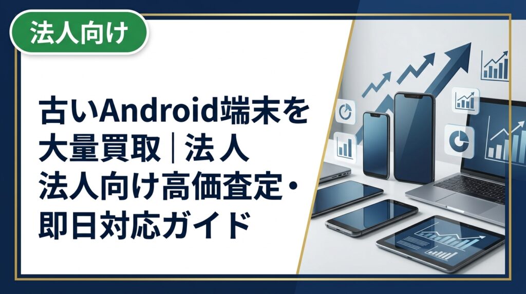 法人保有の古いAndroid端末を大量買取するメリットや手順、データ消去対応まで実務目線で解説。卸業者直結の中古スマホ流通センターが高価買取・最短即日対応します。