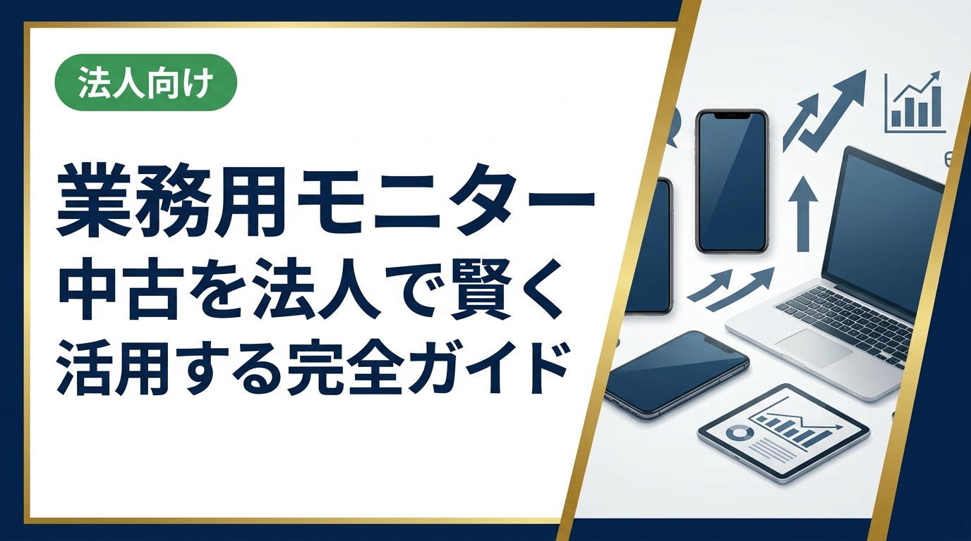 法人向けに業務用モニター中古の選び方・コスト削減効果・注意点・信頼できる調達先を実務目線で解説。データ消去対応・即日見積りも紹介。