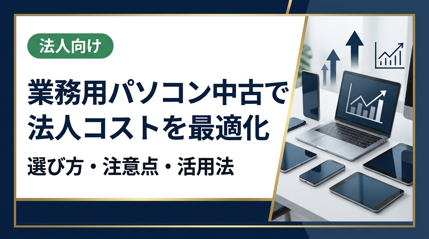 業務用パソコンを中古で調達・売却する法人向けの完全ガイド。選定基準や注意点、データ消去、卸業者活用まで実務的に解説します。