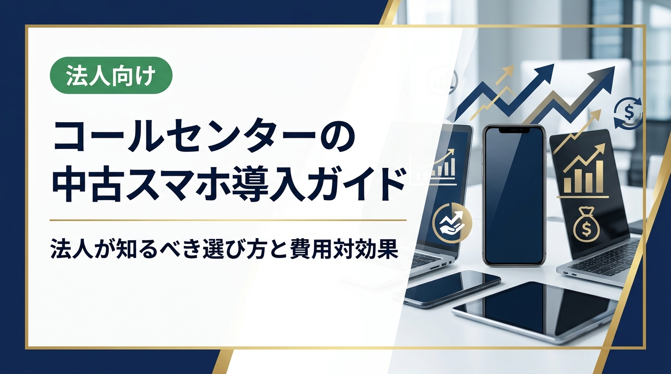 コールセンターへの中古スマホ導入を検討する法人担当者向けに、機種選定・台数調達・データ管理・コスト削減の実務ポイントを詳しく解説。卸直結の一括買取・販売にも対応しています。