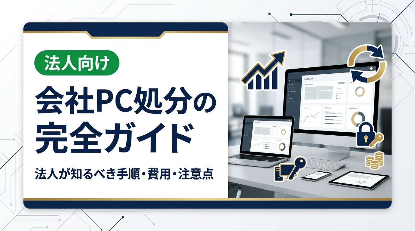 会社PCの処分方法を法人向けに徹底解説。データ消去・費用相場・業者選びのポイントから廃棄・買取の比較まで、総務・情シス担当者が実務で使える情報をまとめました。