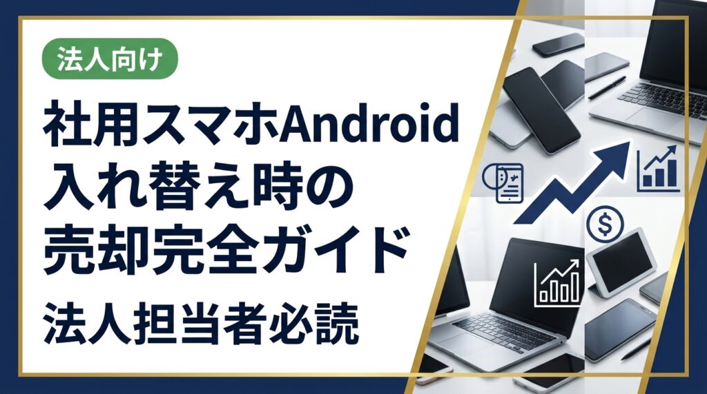 社用スマホのAndroid入れ替えを検討中の法人担当者向けに、売却の流れ・データ消去・査定のポイントを実務目線で解説。高価買取を実現するコツも紹介します。