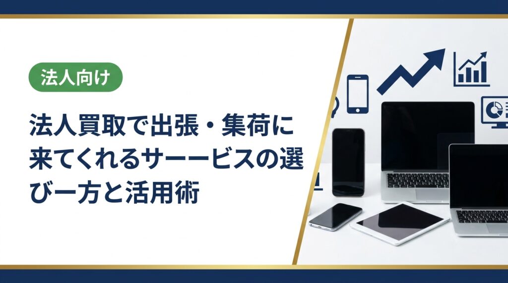 法人買取で出張・集荷に来てくれる業者の選び方を総務・情シス担当者向けに解説。中古スマホ・PC・オフィス機器を手間なく高価売却するための実務ポイントを網羅します。