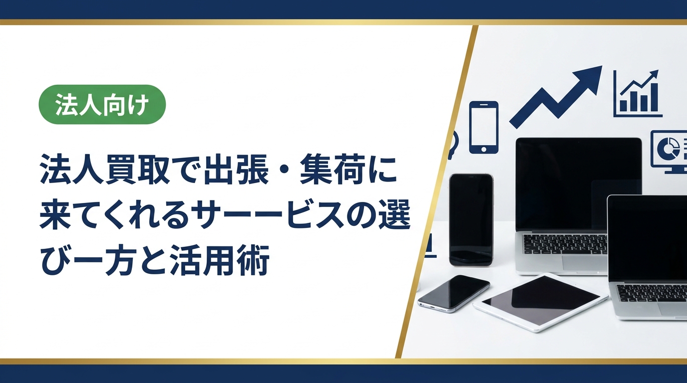 法人買取で出張・集荷に来てくれる業者の選び方を総務・情シス担当者向けに解説。中古スマホ・PC・オフィス機器を手間なく高価売却するための実務ポイントを網羅します。