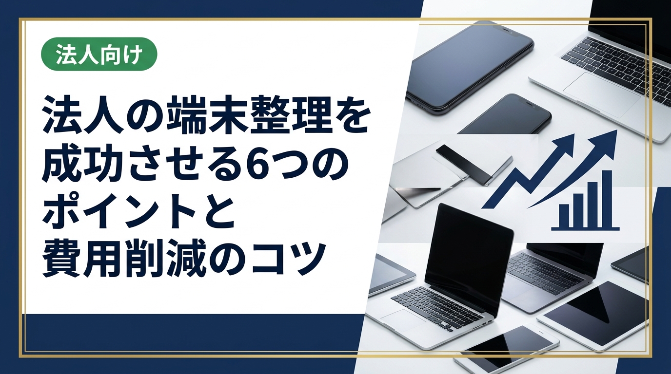法人の端末整理を効率よく進めるための手順・注意点・コスト削減策を実務目線で解説。データ消去やリース返却、買取活用まで総務・情シス担当者が知っておくべき情報を網羅しています。