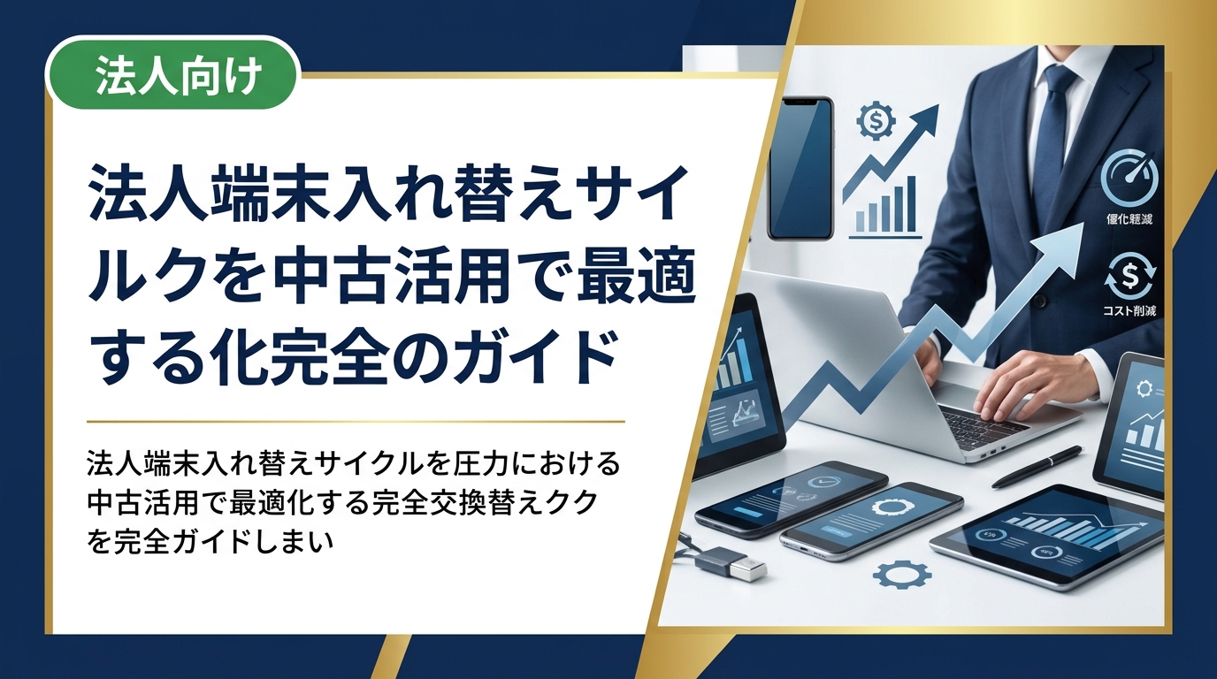 法人の端末入れ替えサイクルを中古スマホ・PC活用で最適化する方法を解説。コスト削減・データ消去・即日調達など実務担当者が知りたい情報を網羅します。
