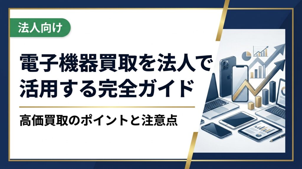 法人向けに電子機器買取の仕組みや選び方、高く売るコツ、データ消去の注意点をわかりやすく解説。中古スマホ・PC・iPadの一括処分を検討している総務・情シス担当者必読の実務ガイドです。