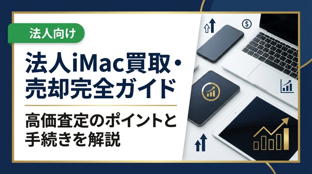 法人でiMacを売却・買取に出す際の査定ポイント・手続き・データ消去まで実務担当者向けに徹底解説。卸業者直結で高価買取、データ消去証明書発行にも対応。無料見積り受付中。