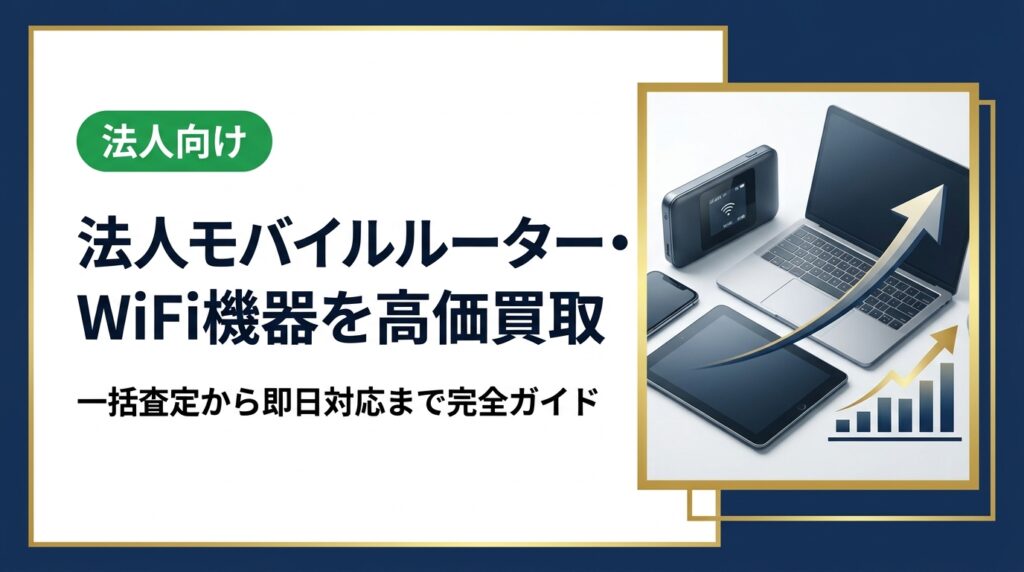 法人でモバイルルーターやWiFi機器の買取を検討中の総務・情シス担当者向けに、高価買取のコツ・データ消去・手続きの流れをわかりやすく解説。卸業者直結で最短即日対応。