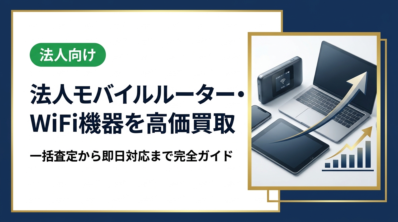 法人でモバイルルーターやWiFi機器の買取を検討中の総務・情シス担当者向けに、高価買取のコツ・データ消去・手続きの流れをわかりやすく解説。卸業者直結で最短即日対応。