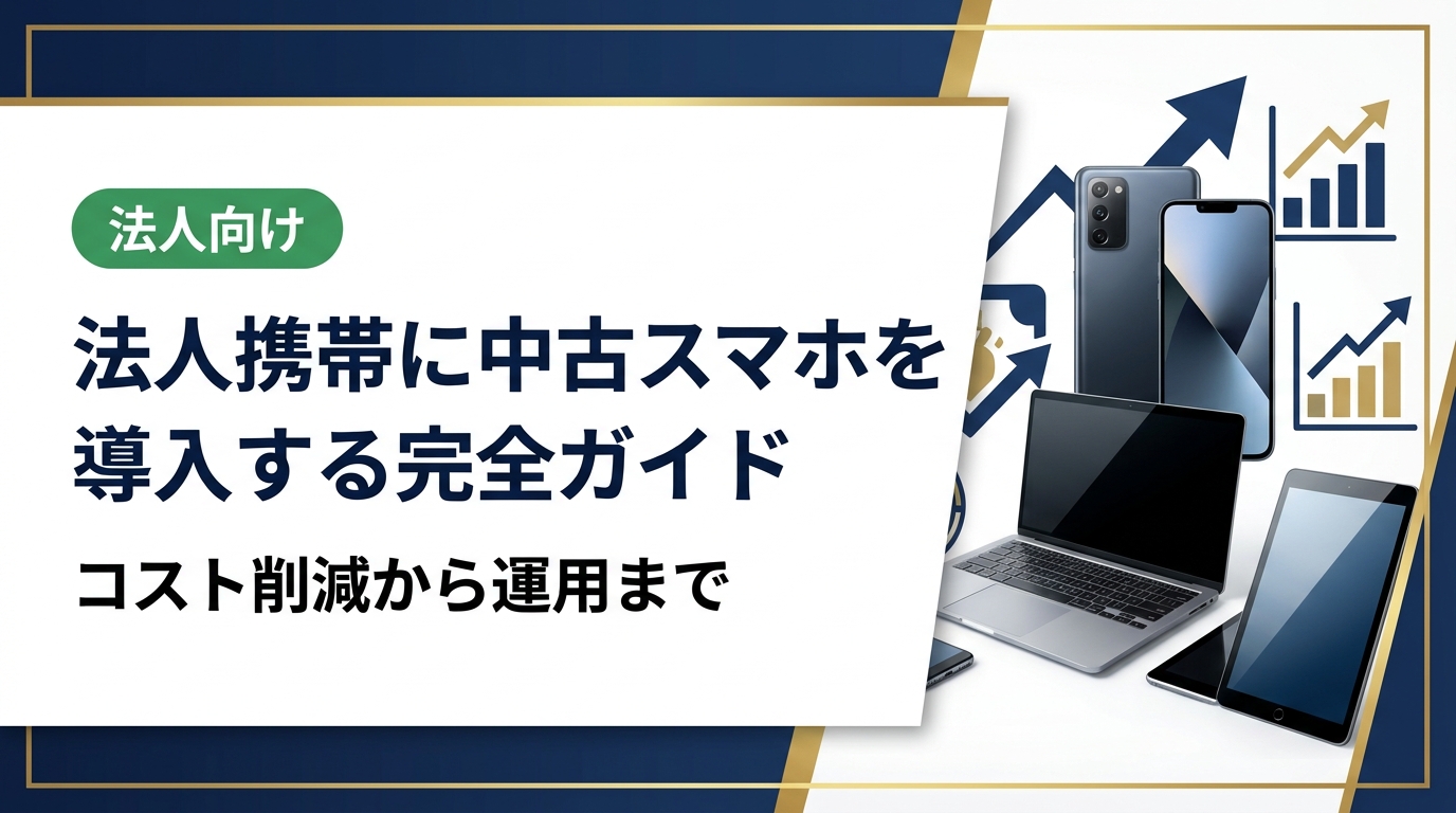 法人携帯への中古スマホ導入を検討する総務・情シス担当者向けに、選び方・コスト比較・データ消去・運用管理まで実務的に解説。卸直結の高品質中古端末で通信費を大幅削減。