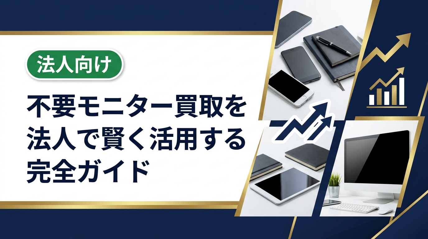 法人で不要になったモニターの買取を最大限活用するポイントを解説。高価買取のコツ、データ消去対応、業者選びの注意点まで総務・情シス担当者向けに実務的にまとめました。