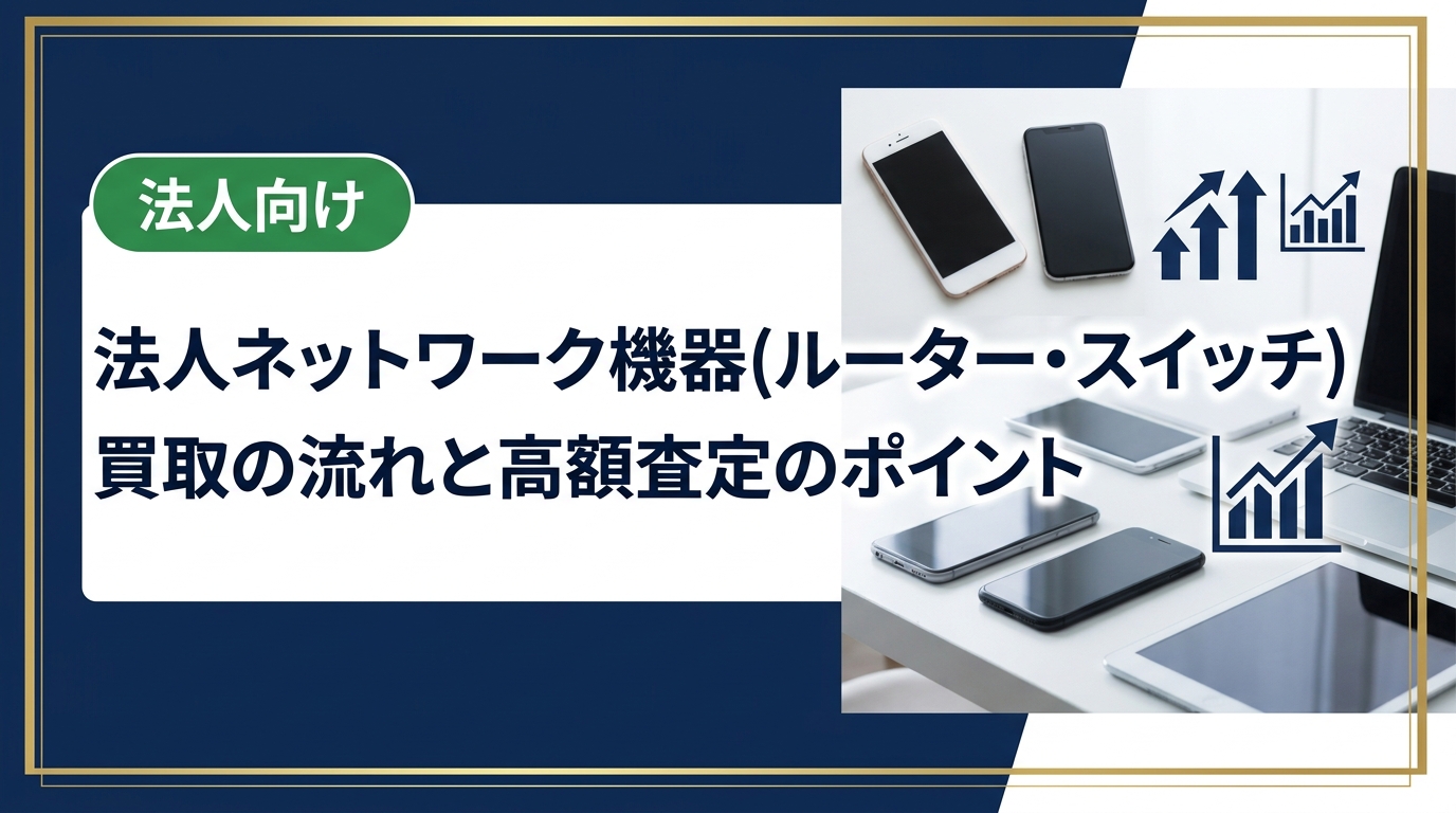 法人向けに不要なルーターやスイッチなどのネットワーク機器を高価買取。データ消去証明書発行・最短即日対応。査定のポイントと流れをわかりやすく解説します。