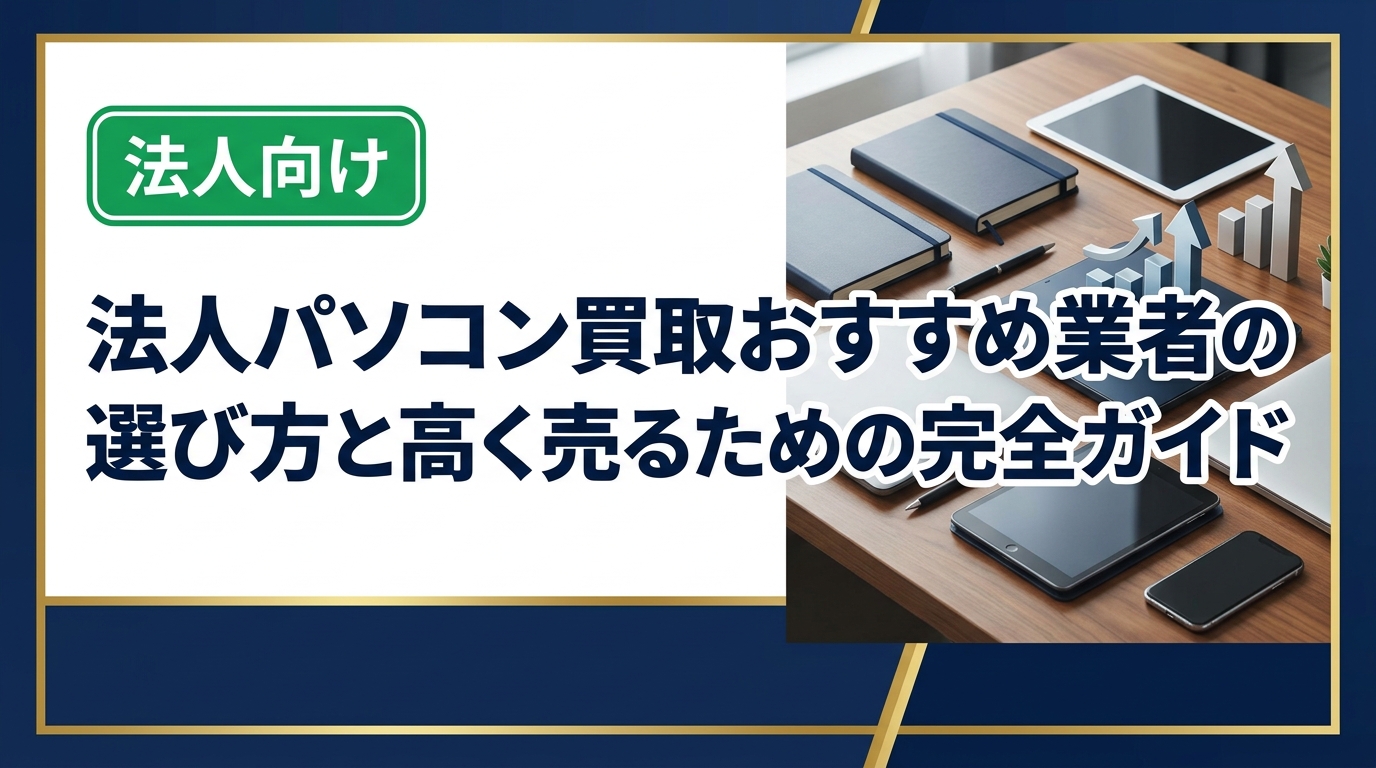 法人でパソコンを売却する際のおすすめ業者の選び方や、高価買取のポイントをわかりやすく解説。データ消去証明・即日対応など法人に必要な条件を徹底整理します。