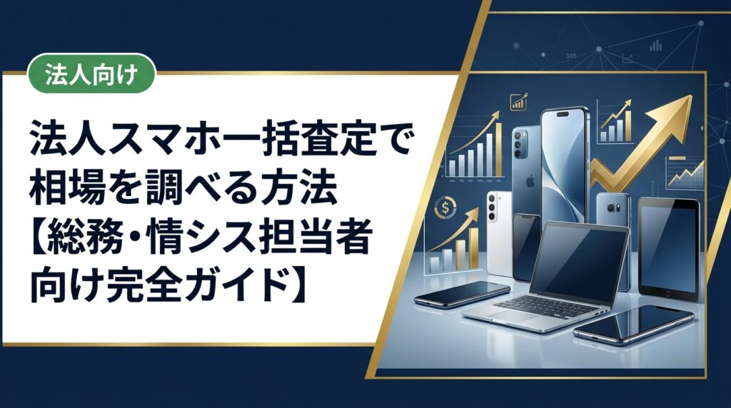 法人がスマホを一括査定に出す前に相場を正確に把握する方法を解説。複数社比較のコツ・査定額を上げるポイント・データ消去の注意点まで総務・情シス担当者向けに実務的にまとめています。
