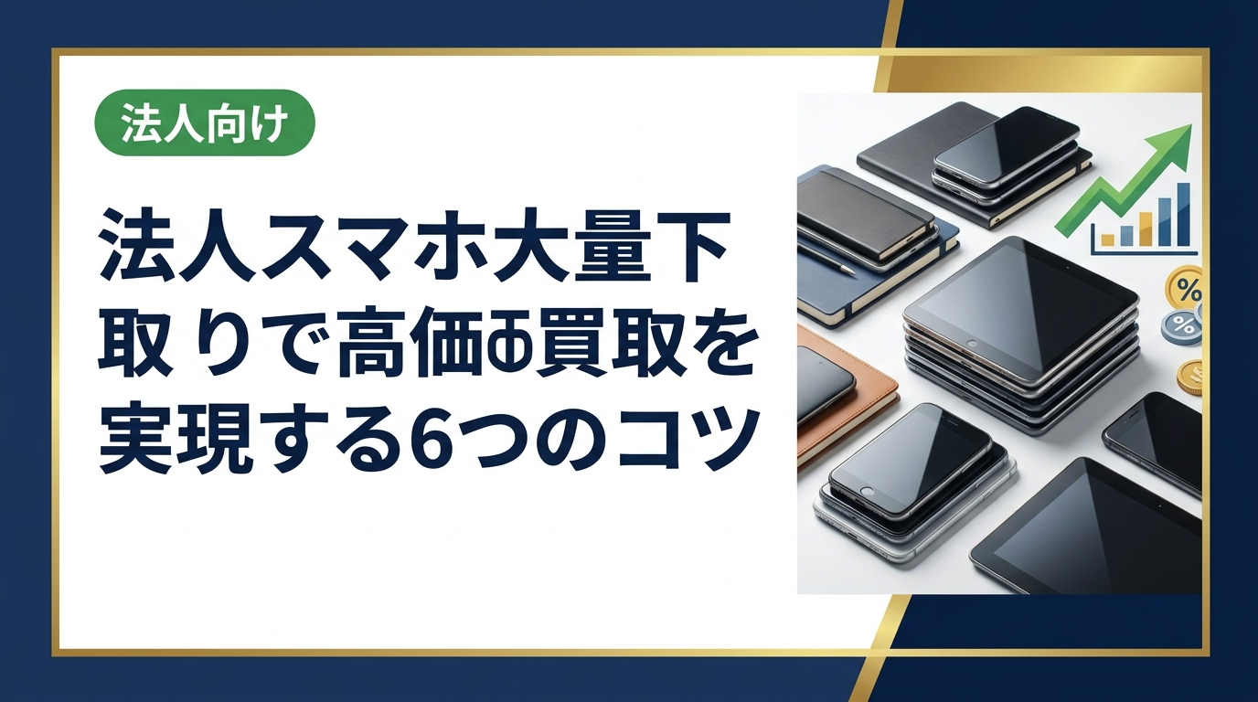 法人でスマホを大量に下取りに出す際、少しの準備で買取額が大きく変わります。高価買取を引き出すための実務的なコツを、法人買取の専門家が具体的に解説します。