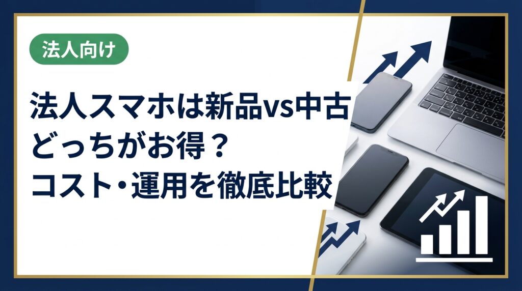 法人スマホを新品・中古どちらで揃えるか迷う総務・情シス担当者向けに、コスト・セキュリティ・運用管理の観点から徹底比較。最適な選び方を実務的に解説します。