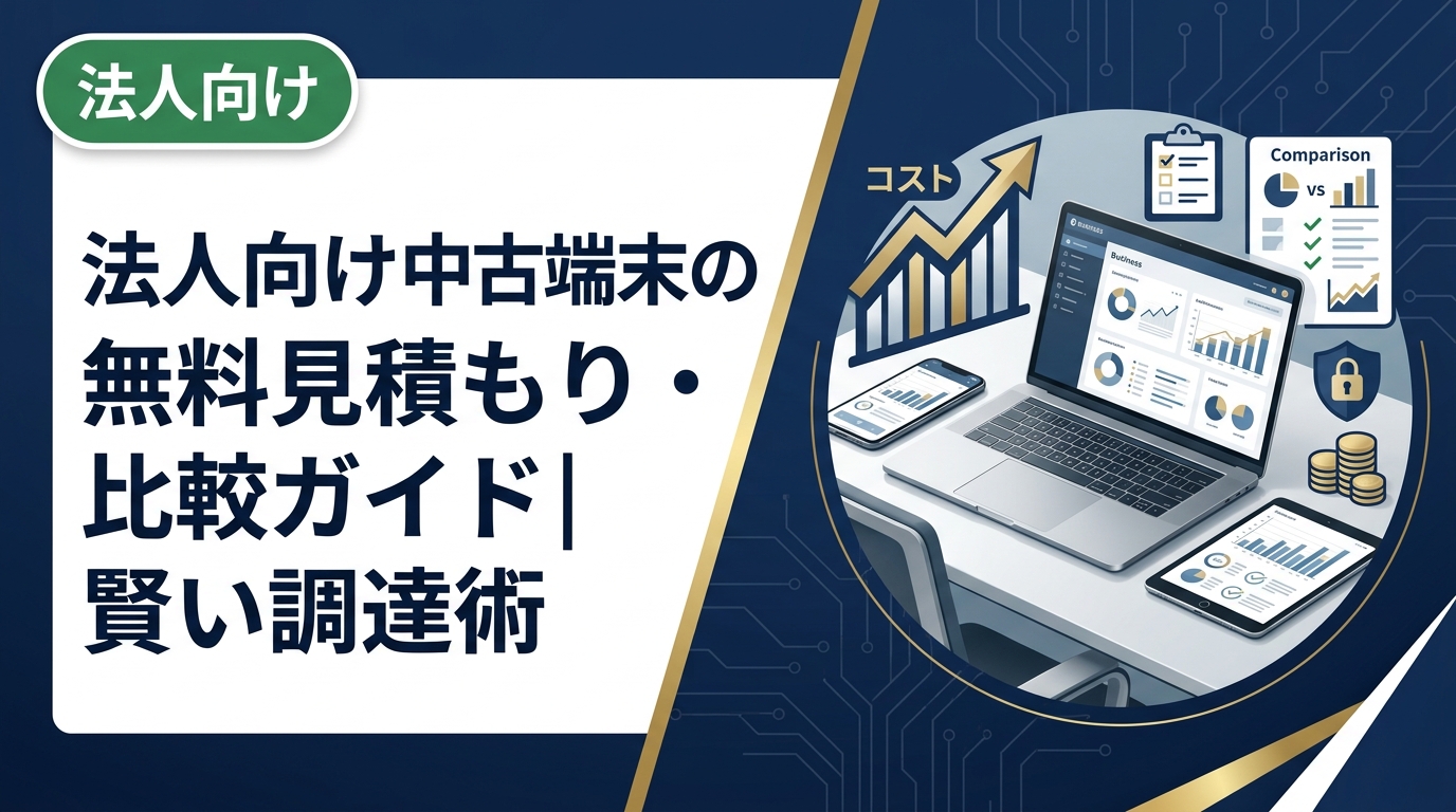 法人が中古スマホ・PC・iPadを調達する際の無料見積もりの取り方や複数社比較のポイントを実務目線で解説。コスト削減と安全なデータ管理を両立する方法がわかります。