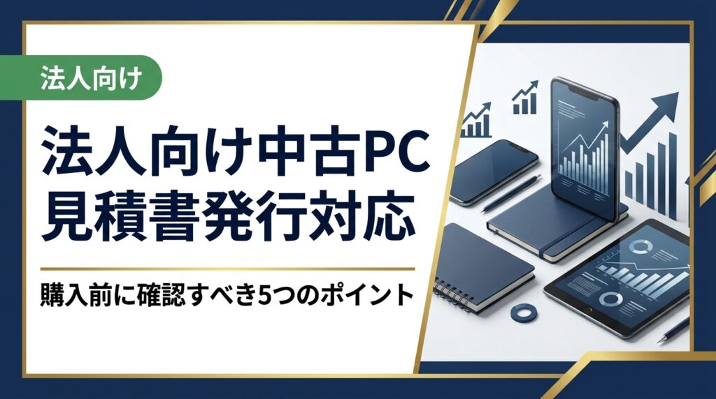 法人が中古PCを購入する際の見積書発行対応について、確認すべき記載項目・発行フロー・税務・資産管理対応まで実務視点で徹底解説。スムーズな稟議・経費処理を実現するための情報をまとめています。