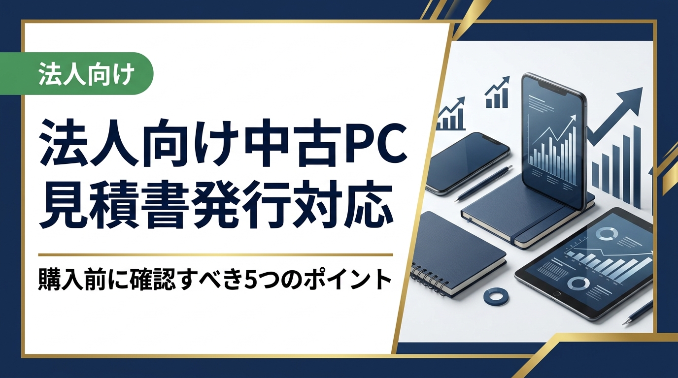 法人が中古PCを購入する際の見積書発行対応について、確認すべき記載項目・発行フロー・税務・資産管理対応まで実務視点で徹底解説。スムーズな稟議・経費処理を実現するための情報をまとめています。