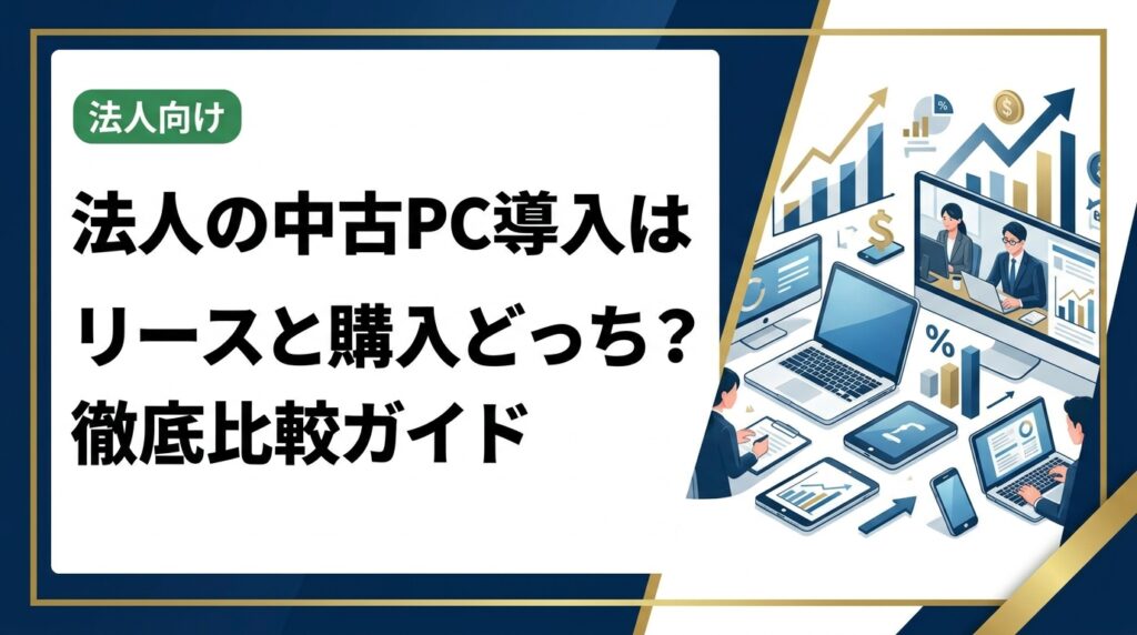 法人の中古PC導入でリースと購入のどちらが得か徹底比較。コスト・会計処理・資産管理・メリットとデメリットを実務目線で解説し、最適な選び方をご提案します。