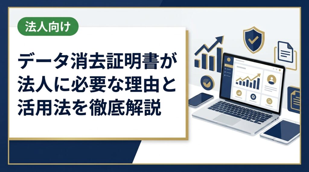 法人がスマホ・PCを処分する際にデータ消去証明書が必要な理由を解説。個人情報保護法・セキュリティリスク・監査対応まで実務的に説明します。