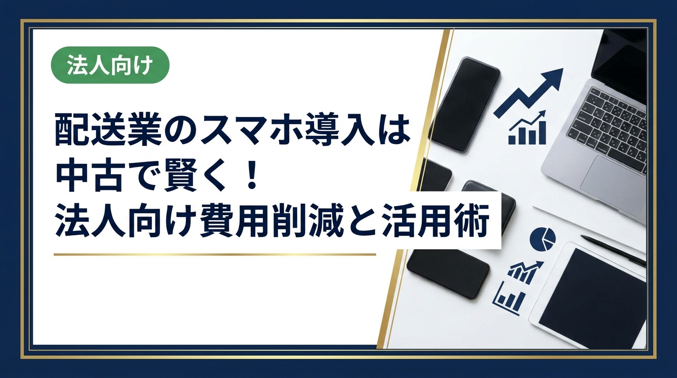 配送業で業務用スマホを導入するなら中古がおすすめ。法人向けに中古スマホの選び方・コスト削減効果・データ消去対応まで実務的に解説します。