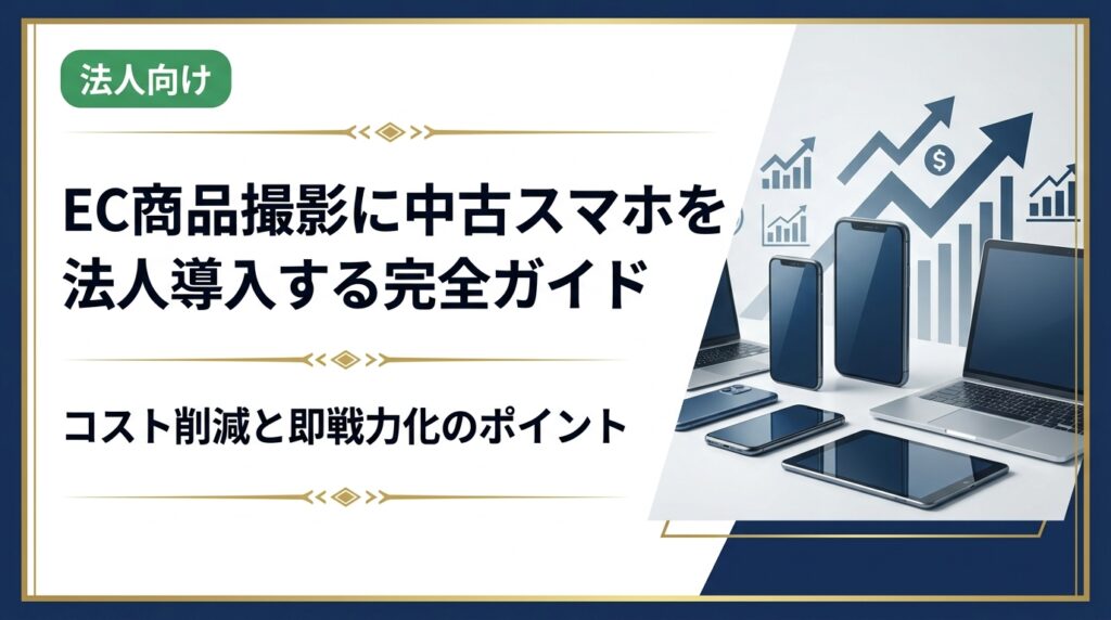 EC商品撮影用に中古スマホを法人導入する際のメリット・選び方・運用方法を実務目線で解説。コスト削減しながら撮影品質を維持したい総務・情シス担当者必見の情報です。