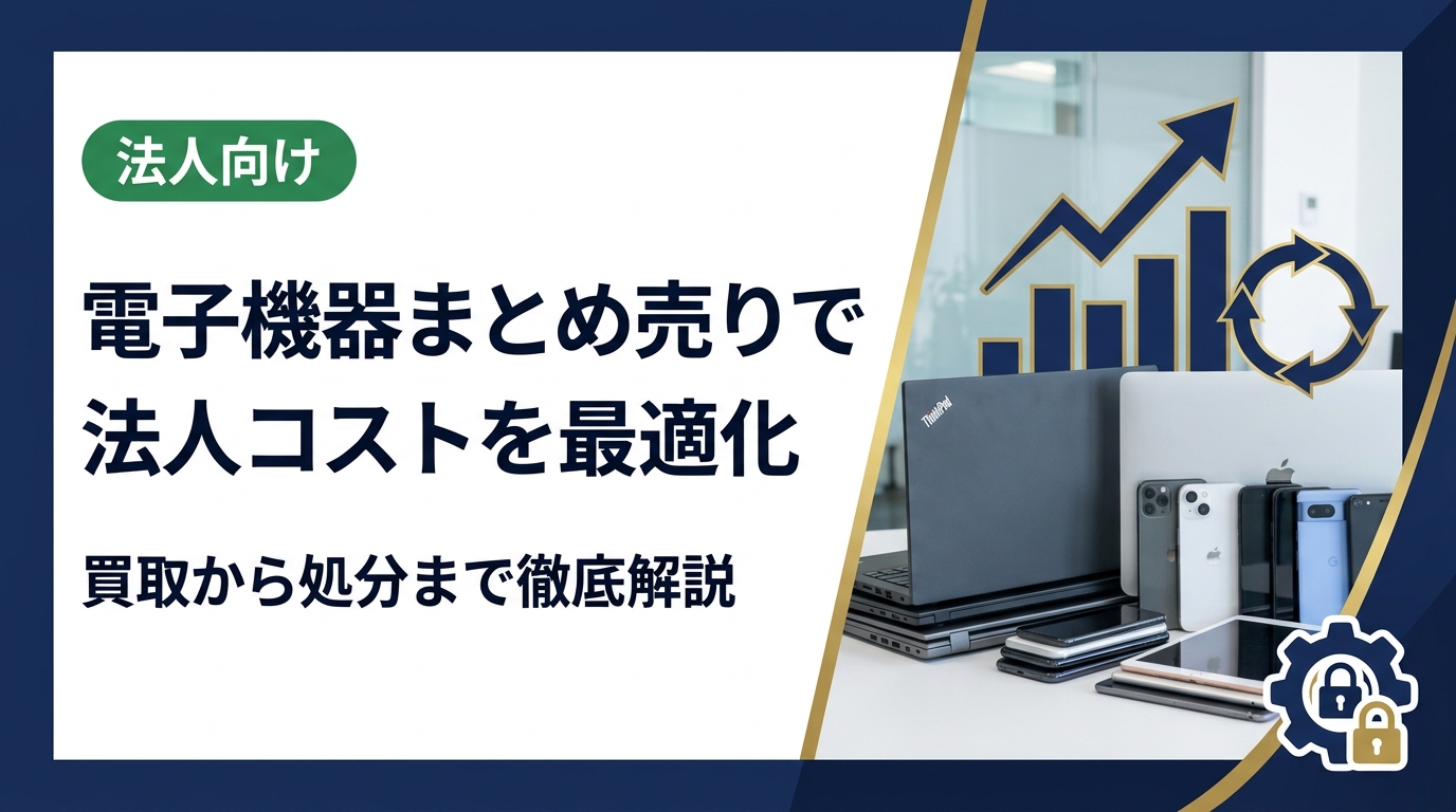 法人向けに電子機器のまとめ売りを徹底解説。スマホ・PC・iPadの一括買取メリット、高価買取のコツ、データ消去対応まで実務的に紹介します。