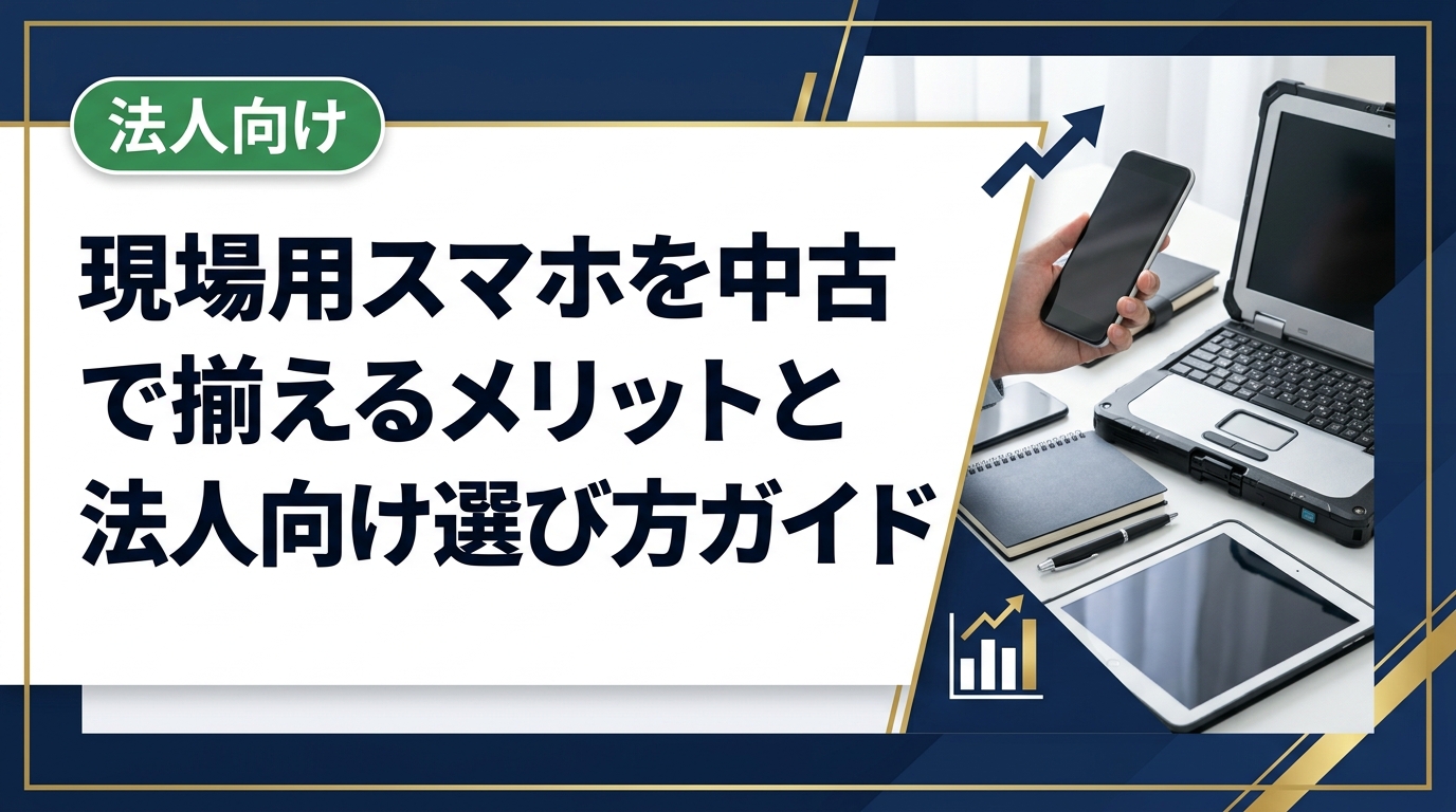 現場用スマホを中古で導入する法人向けに、コスト削減のポイント・機種選びの基準・データ消去対応まで実務目線で徹底解説。卸直結の中古スマホ流通センターへご相談ください。
