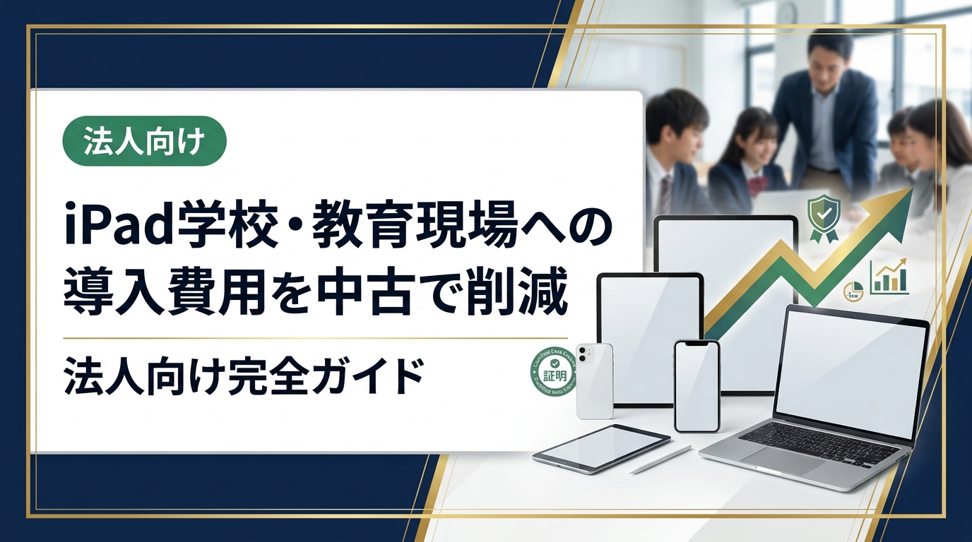 学校や教育機関がiPadを導入する際の費用相場と中古活用のメリットを徹底解説。データ消去証明書発行や法人一括見積りにも対応した実務向けガイドです。