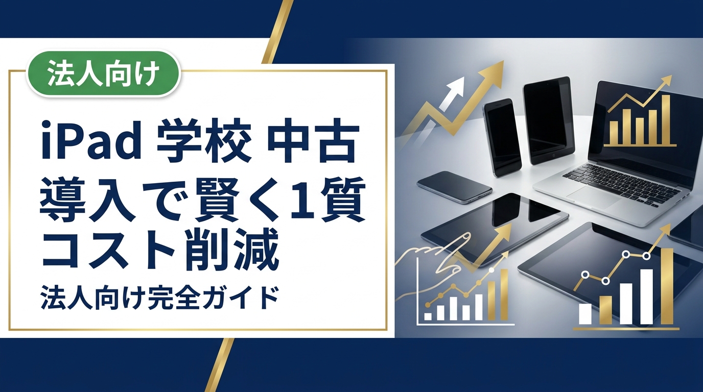 学校や教育機関が中古iPadを法人導入する際のメリット・注意点・選び方を実務目線で解説。データ消去証明書発行や卸直結の高価買取にも対応した中古スマホ流通センターが詳しく紹介します。
