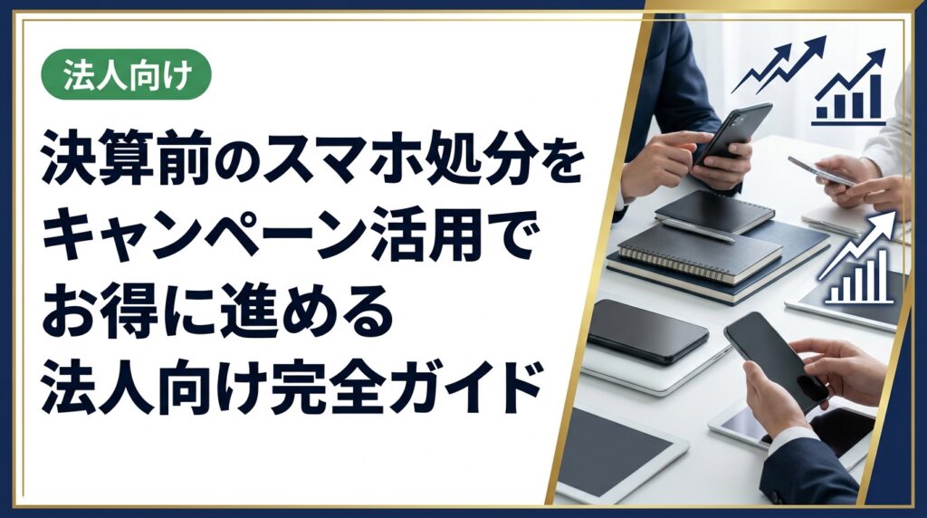 決算前のスマホ・モバイル端末の処分に悩む法人担当者へ。買取強化時期の活用法、資産整理のポイント、データ消去対応まで実務的に解説します。