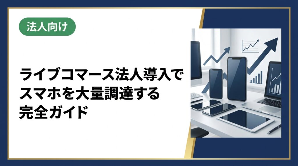 ライブコマースをスマホで大量導入したい法人担当者向けに、機器選定・調達コスト削減・運用体制まで実務的に解説。中古スマホ一括購入の具体的手順もご紹介します。