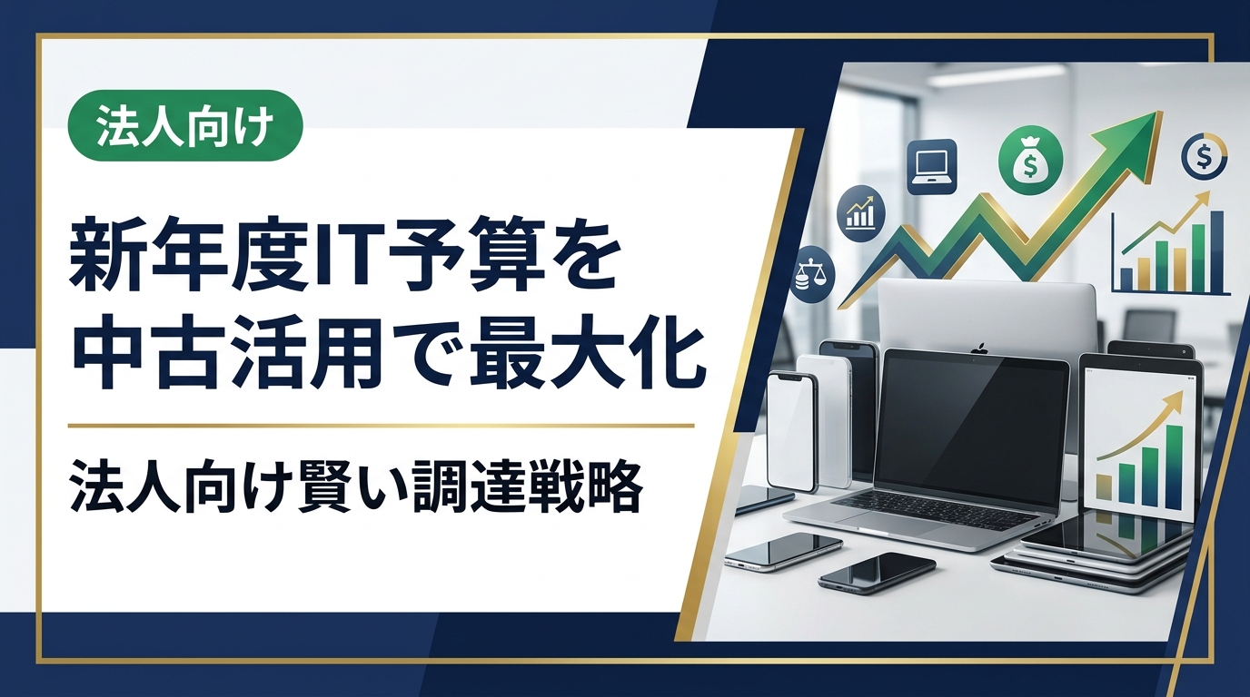 新年度のIT予算を中古スマホ・PC・iPadで賢く活用したい法人担当者向けに、コスト削減の具体的手法とリスク対策、調達フローを徹底解説します。