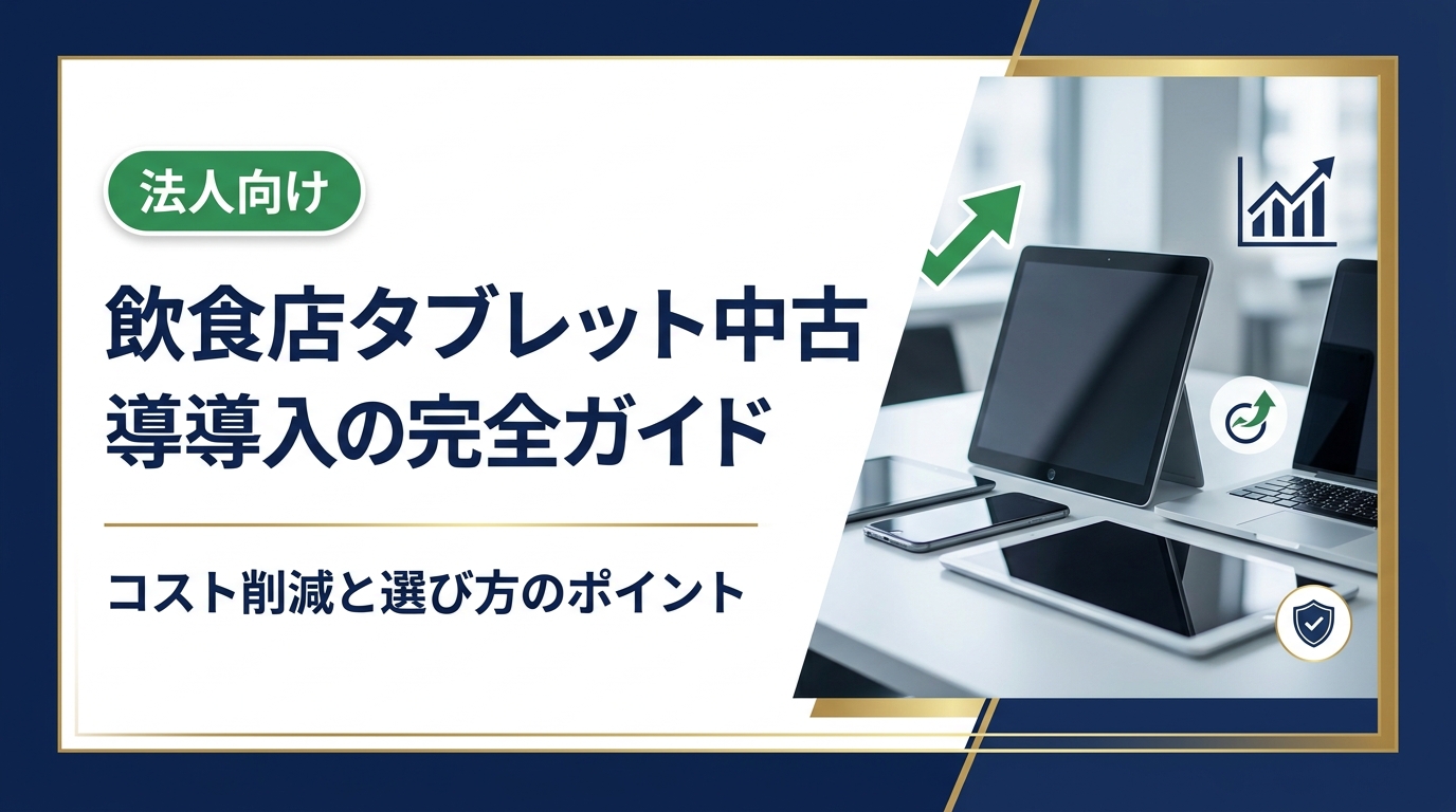 飲食店でタブレットを中古導入する際のメリット・選び方・注意点を法人担当者向けに徹底解説。データ消去や保証など実務的なポイントも網羅しています。