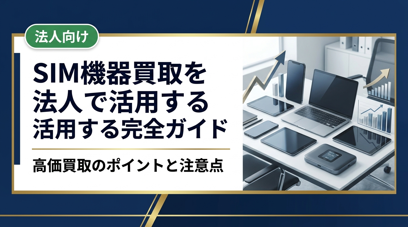 法人向けにSIM機器買取の流れ・高価買取のコツ・データ消去・業者選びを徹底解説。スマホ・タブレット・通信機器をまとめて売却したい総務・情シス担当者必見の実務ガイドです。