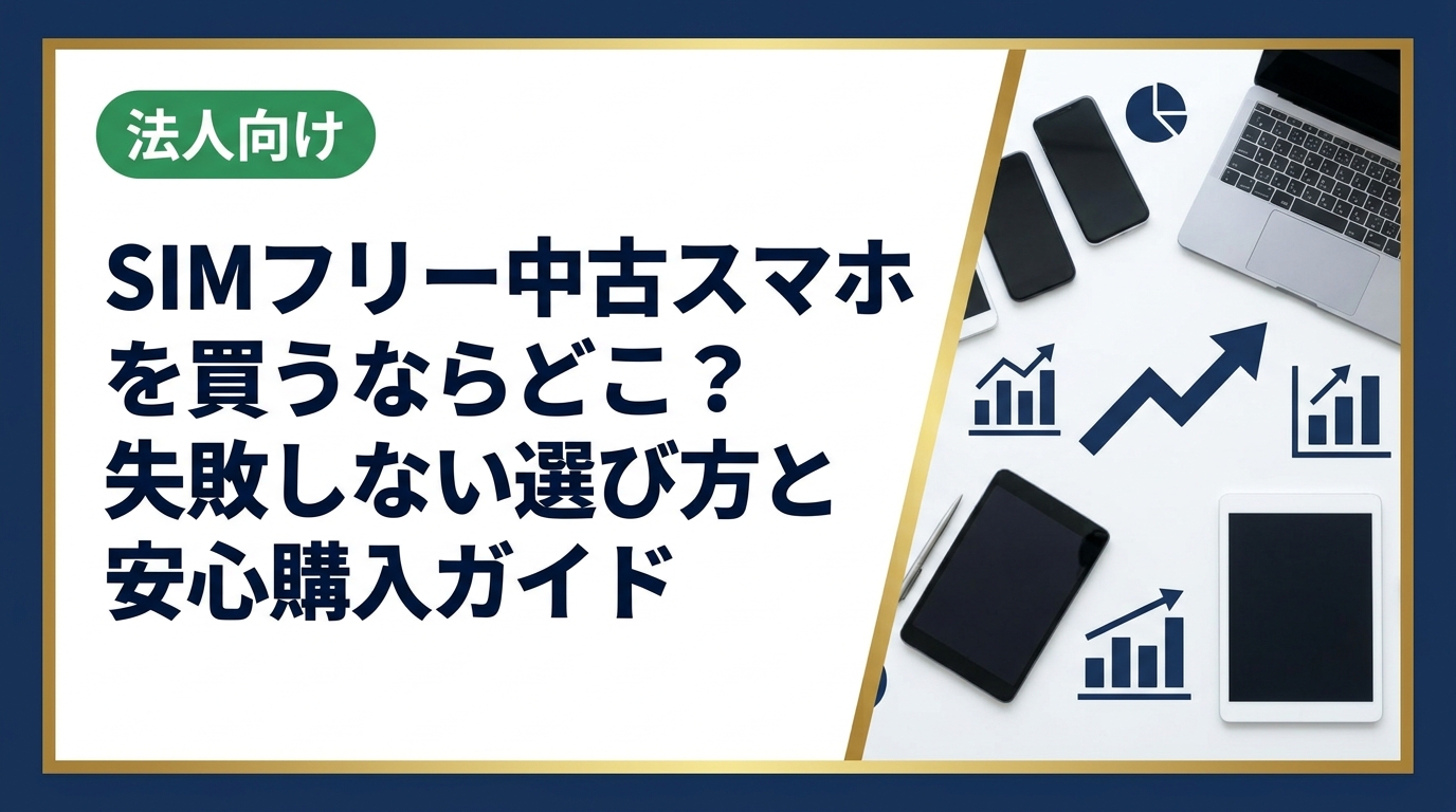 SIMフリーの中古スマホをどこで買うか迷っている方へ。選び方のポイント・相場の目安・注意点をわかりやすく解説。複数台・法人まとめ購入にも対応できる中古スマホ流通センターの無料査定もご紹介。