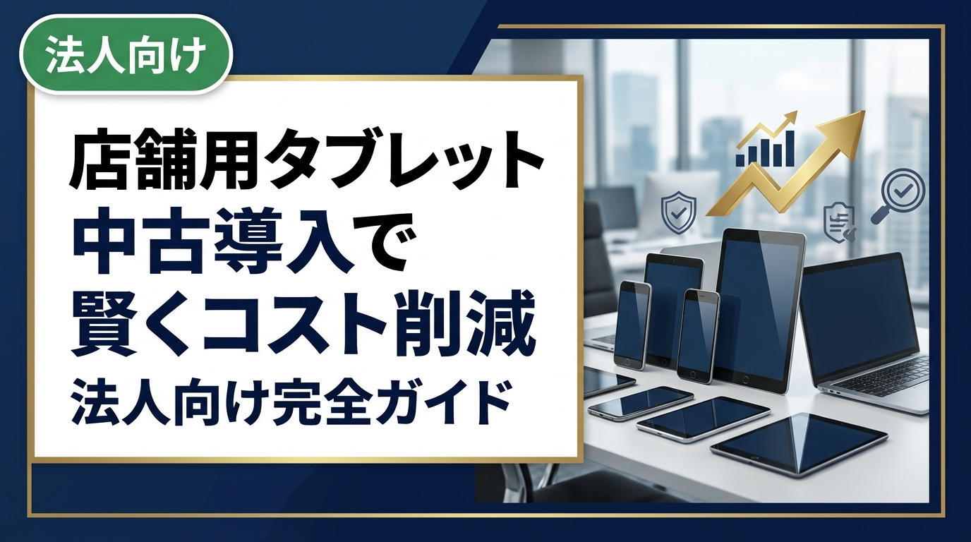 店舗用タブレットを中古で導入するメリット・選び方・注意点を法人担当者向けに解説。データ消去証明書発行や卸直結の高品質在庫で、コストを抑えた安心調達を実現します。