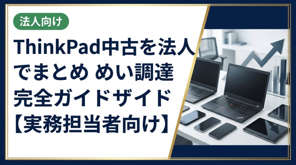 法人がThinkPad中古をまとめ買い調達する際の選定基準・リスク管理・コスト比較・納期・データ安全対応まで実務視点で徹底解説。卸直結の中古スマホ流通センターへの見積り相談も受付中。