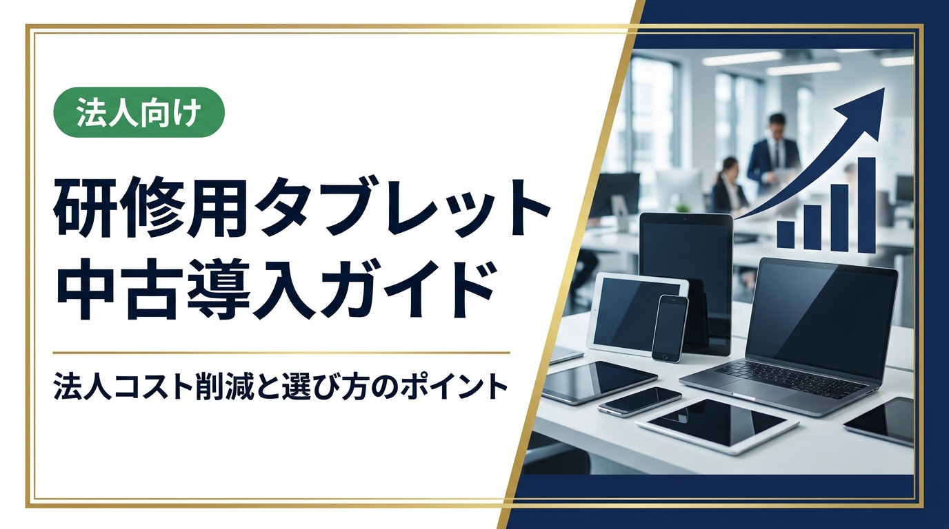 研修用タブレットを中古で揃えるメリット・選び方・注意点を法人担当者向けに解説。コスト削減からデータ消去証明まで実務に使える情報をまとめました。