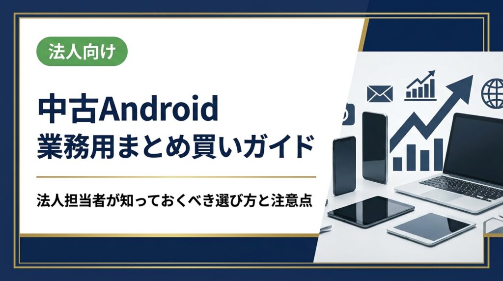 法人向けに中古Androidをまとめ買いする際の選び方・スペック基準・セキュリティ対策・コスト比較まで実務目線で徹底解説。卸直結の中古スマホ流通センターが法人見積りに対応します。