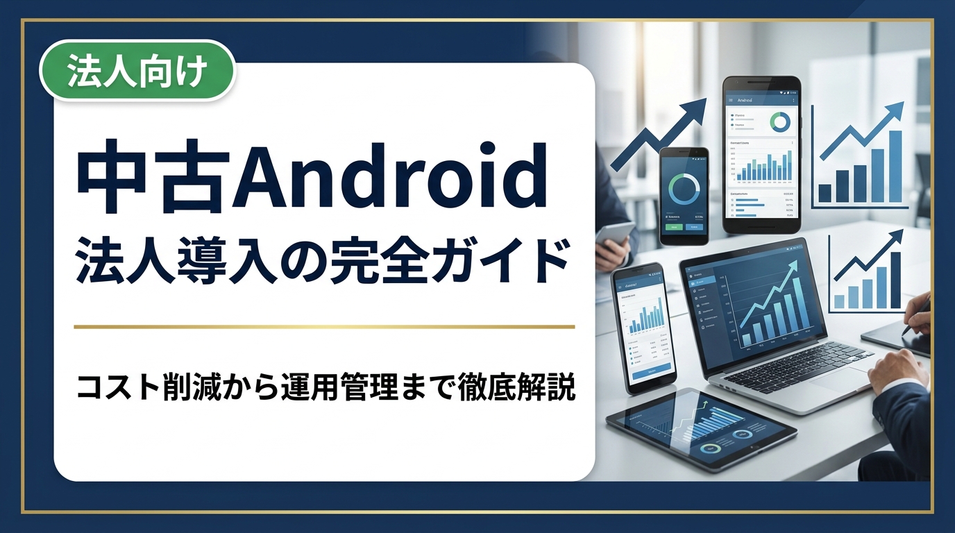法人向け中古Android導入のメリット・デメリット、機種選びのポイント、データセキュリティ対策、MDM運用、買取・売却まで実務担当者が知りたい情報を網羅的に解説します。