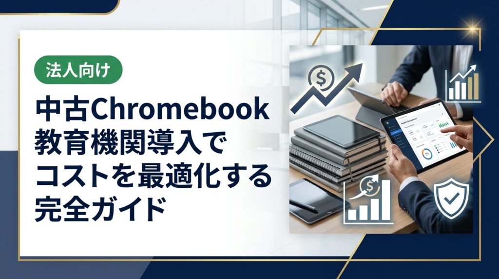 教育機関が中古Chromebookを導入する際のコスト削減効果・選定基準・導入手順・セキュリティ対策を法人担当者向けに徹底解説。卸直結の高品質中古端末で予算を賢く活用しましょう。