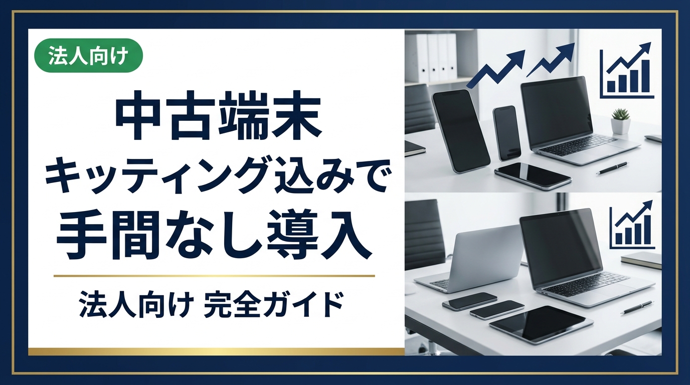 中古端末をキッティング込みで導入したい法人担当者必見。調達からデータ消去・設定・納品まで一括対応できる仕組みと選び方を実務目線で解説します。