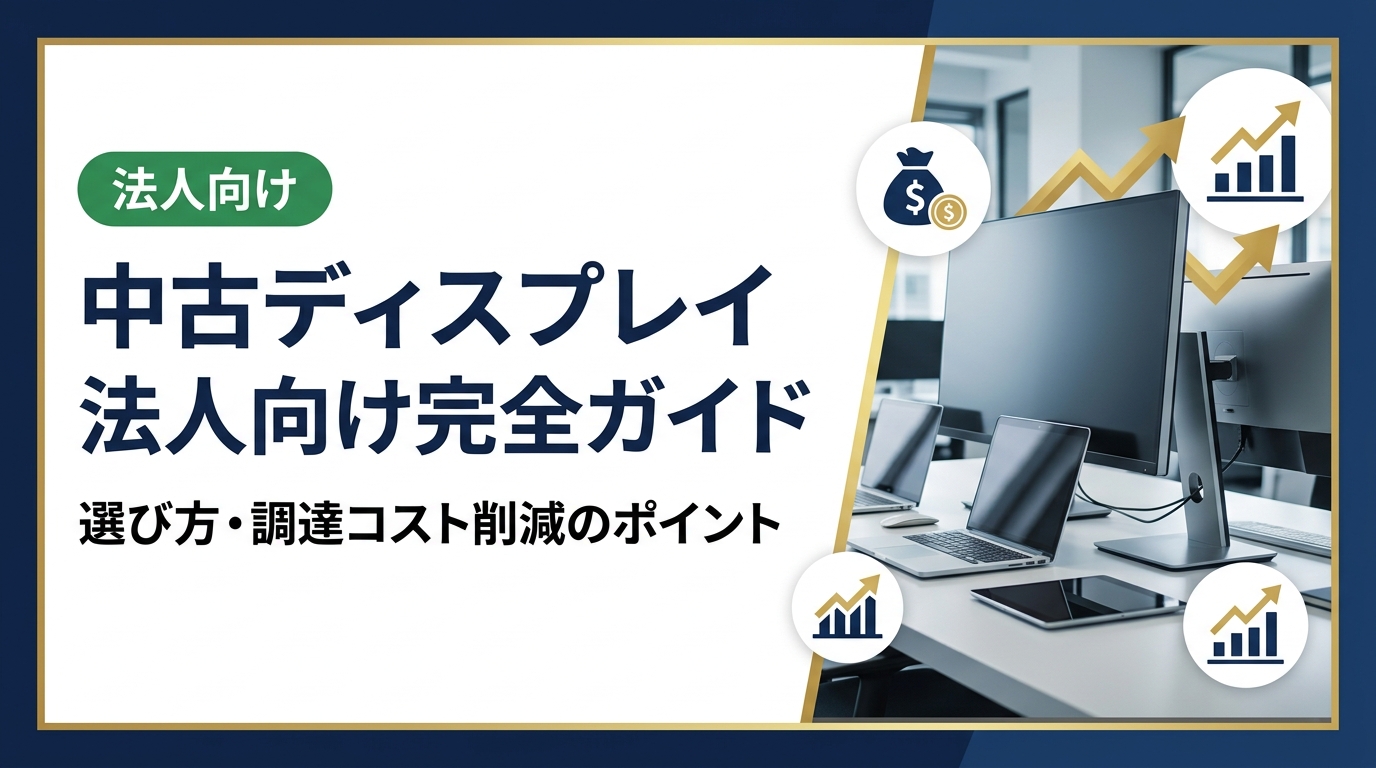 法人向け中古ディスプレイの選び方・調達メリット・注意点を総務・情シス担当者向けに解説。データ消去証明書対応・即日見積もり可能な卸直結業者の活用で、コスト削減と品質確保を両立する方法をご紹介します。