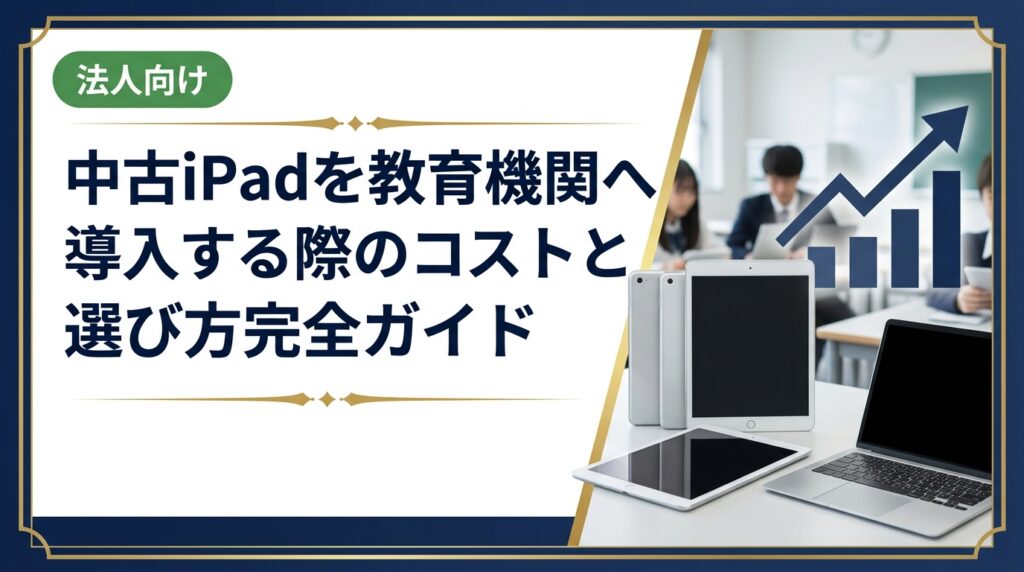 教育機関が中古iPadを導入する際のコスト相場や新品との比較、選定基準、データ管理、調達の注意点を法人担当者向けに実務的に解説します。