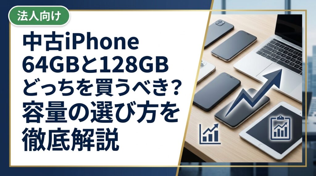 中古iPhoneを買うなら64GBと128GBのどちらが正解？写真・アプリの使い方別に容量の選び方を具体的に解説。相場の目安や購入時の注意点、まとめ買いにも対応した無料査定もご紹介。
