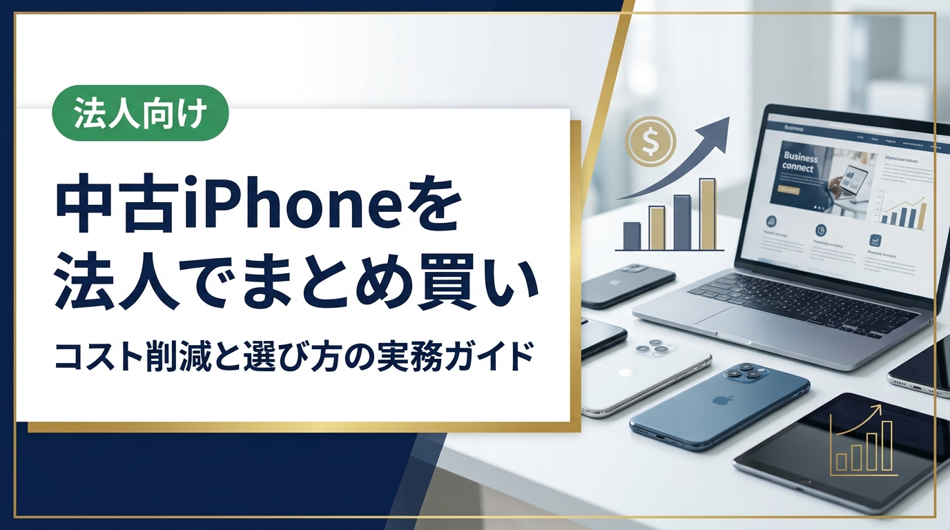 中古iPhoneの法人まとめ買いを検討する担当者向けに、コスト削減効果や選定基準、データ消去や保証の確認ポイント、調達の流れを実務目線で解説します。