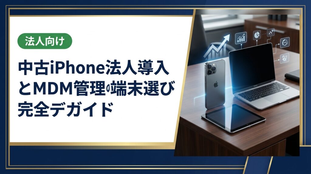 法人で中古iPhoneを導入する際のMDM管理対応端末の選び方を徹底解説。コスト削減と運用効率を両立するための実務ポイントをまとめました。